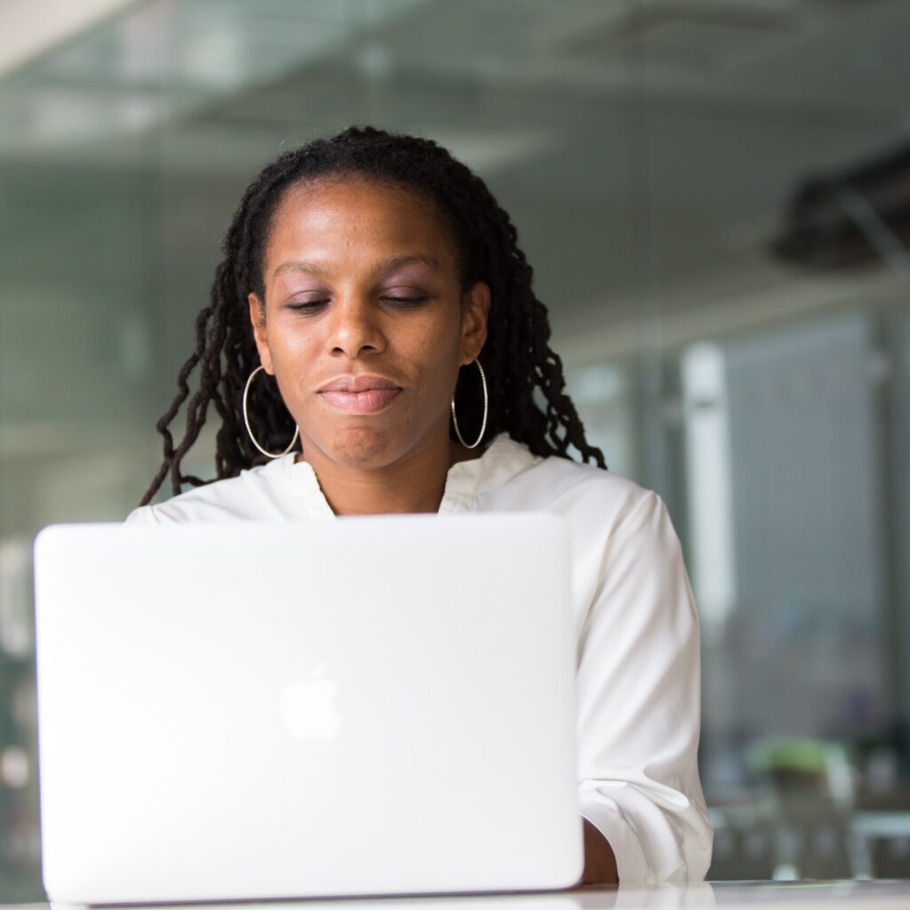 senior executive woman browsing the web