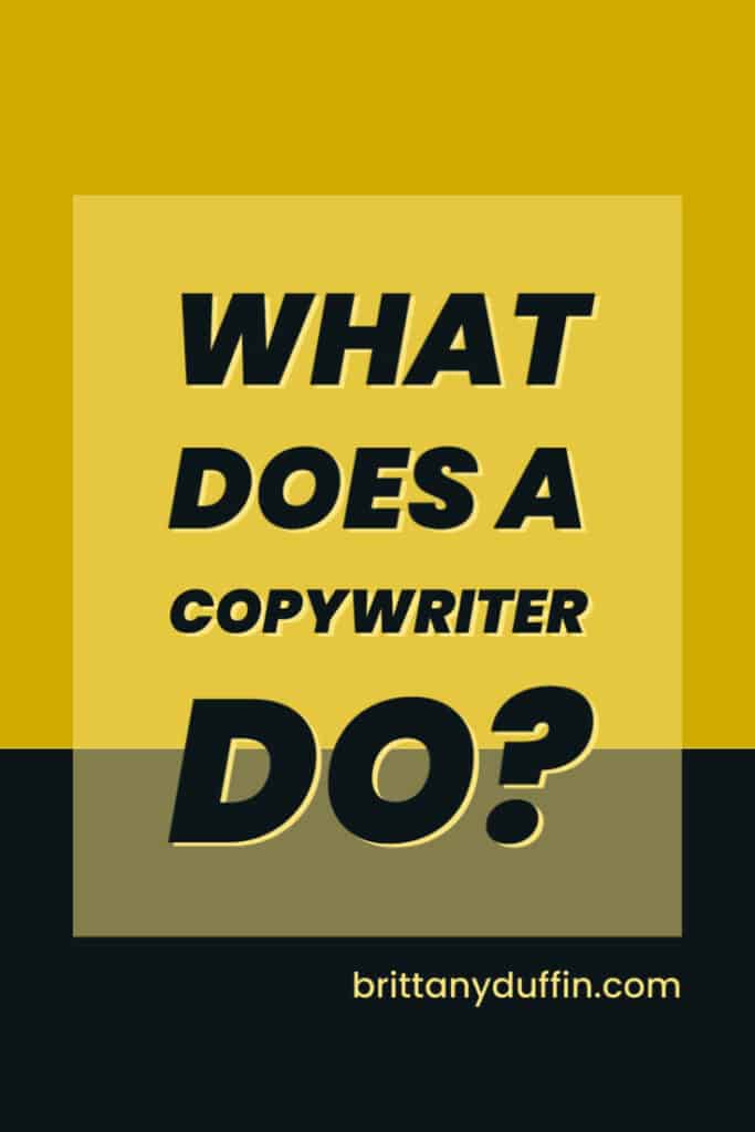 Pinterest graphic: "What does a copywriter do?"